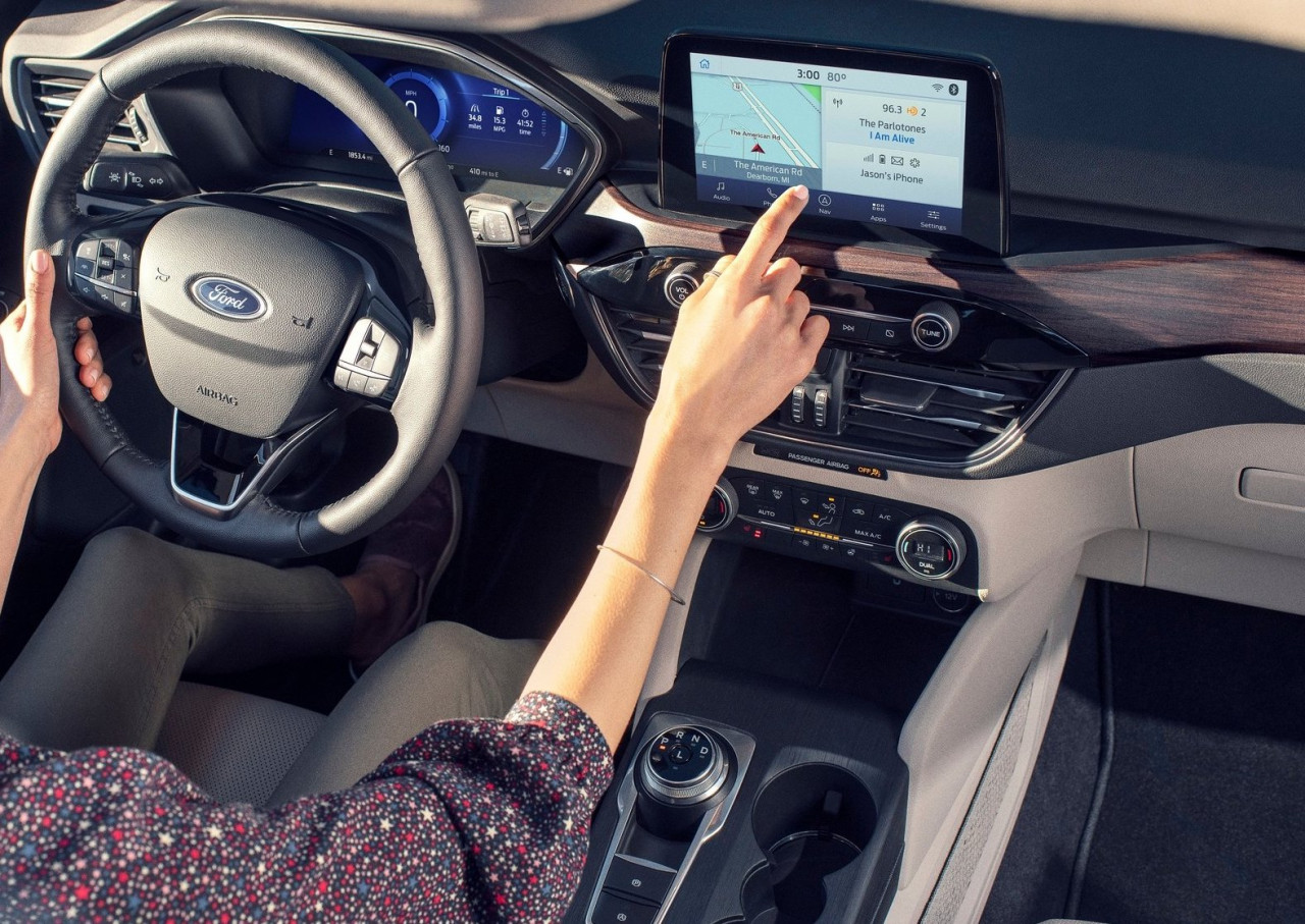 An 8-inch touch screen shares information with the available 12.3-inch all-digital instrument cluster. – Ford Motor Corp pic