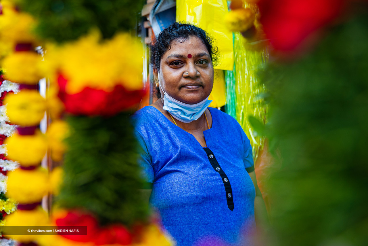 Rajeswary Subramaniam, 46, at her flower shop in Brickfields. – SAIRIEN NAFIS/The Vibes