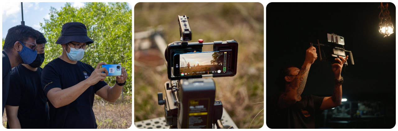 Filmmakers Ananth Subramaniam and Tan Ce Ding and Dick Chua use the new Mi 11 smartphone on their new short films. – Pic courtesy of Xiaomi
