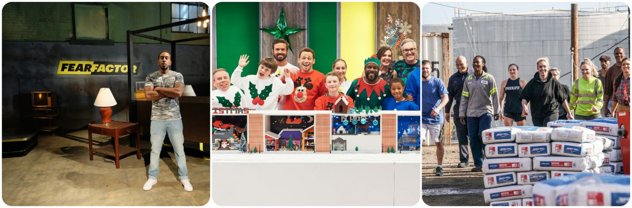 (From left) 'Fear Factor', 'LEGO Masters UK S2' and 'Tough as Nails S1'. – Fox pix