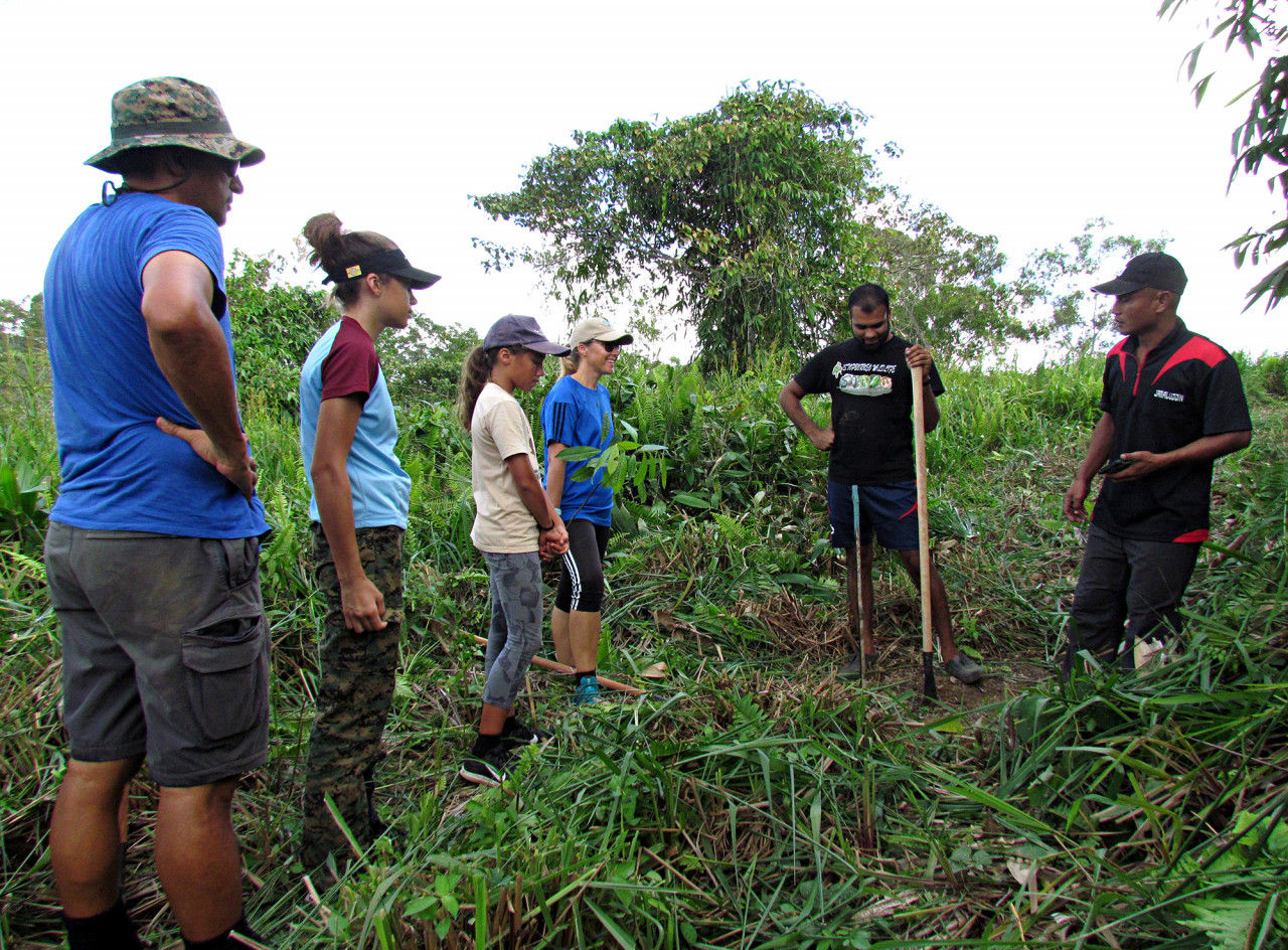 Tourists and volunteers plant saplings of local trees along the wildlife corridor before going out on an elephant safari. - Pic courtesy of Shavez Cheema