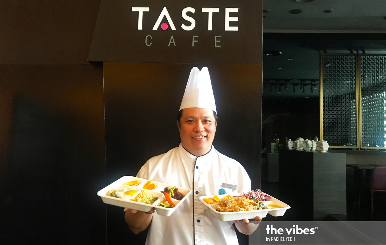 G Hotel's sous chef Sean Liew shows off some of the lunch sets available at G Hotel's Taste Cafe. - The Vibes pic