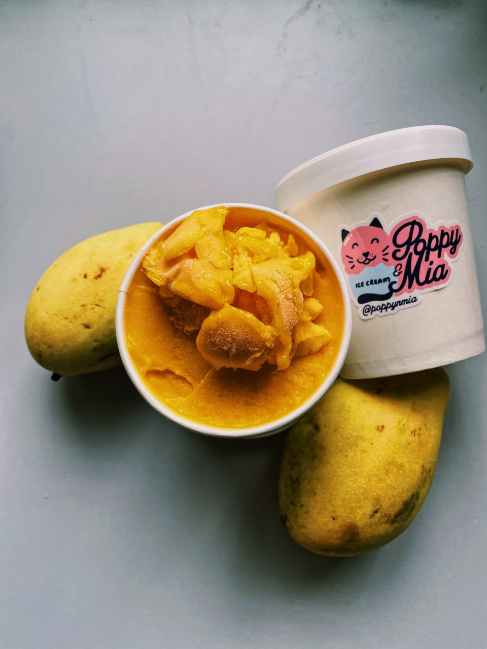 Sam’s scrumptious mango ice cream can be ordered online. - Pic courtesy of Samanta Soon