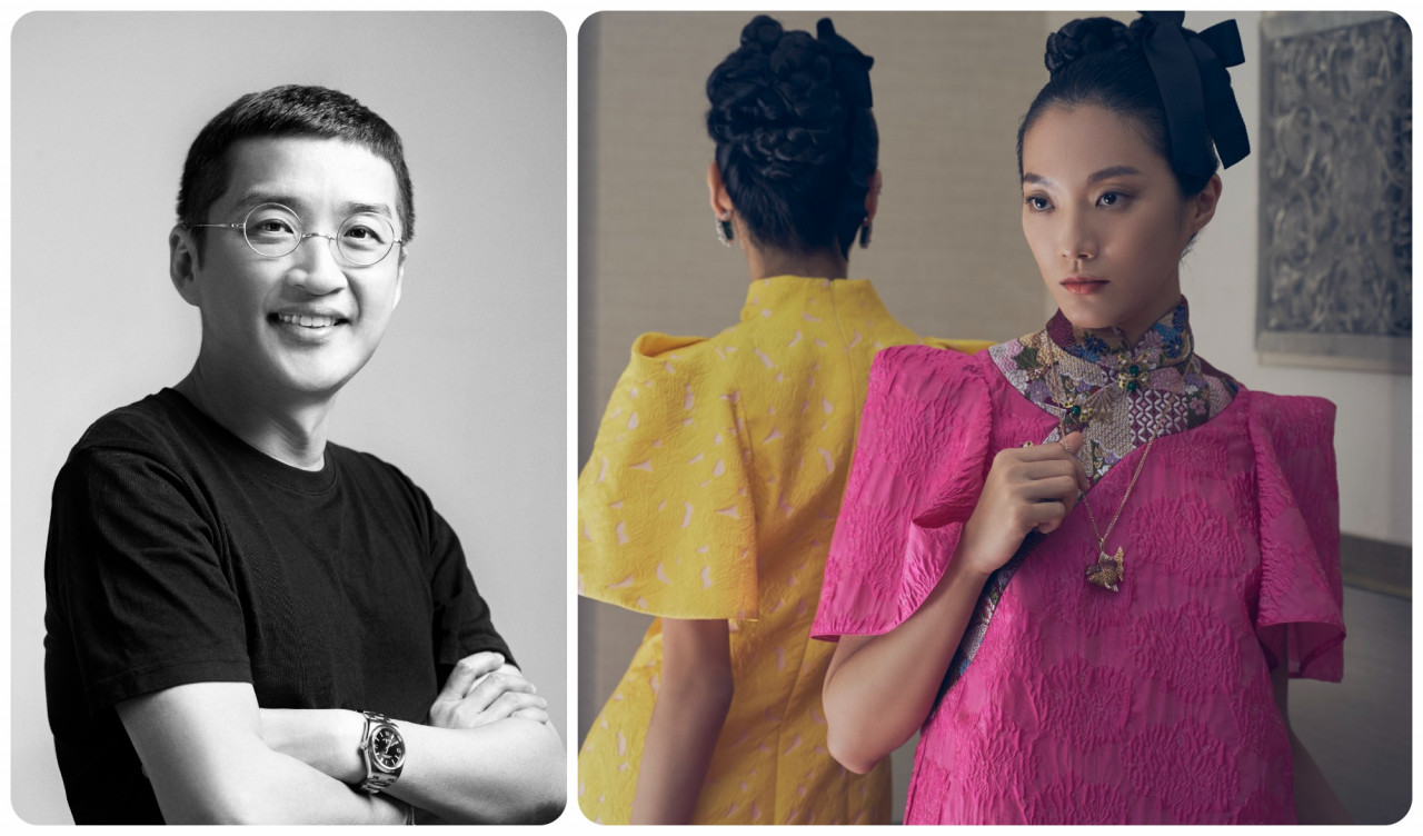 Khoon Hooi. (Right) Reinventing the qipao with structured shoulders. – Pic courtesy of Khoon Hooi