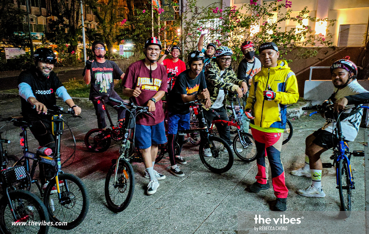The Sandakan Folding Bike group gathered after a cycling session together from Mid Town Mile 3 to Sandakan town and back, last week. - The Vibes pic/Rebecca Chong