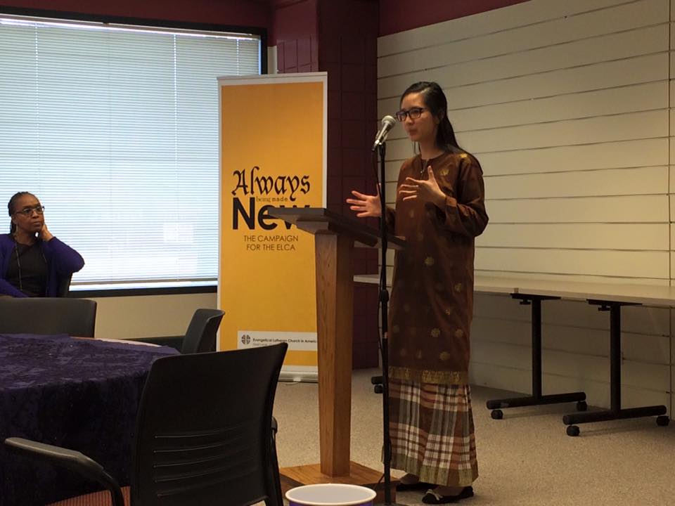 Speaking during the 2015 International Women's Day in Chicago. – Pic courtesy of Yuen Lynette