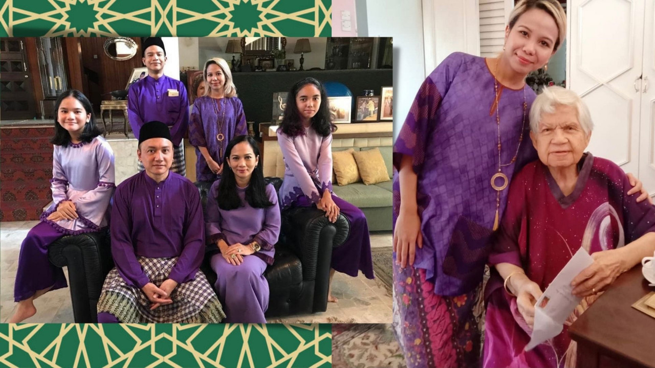 (L) A family Raya photo of Kayda with her family during Raya 2019 before the pandemic. (R) Kayda pictured with her late grandmother. — Pics courtesy of Kayda Aziz