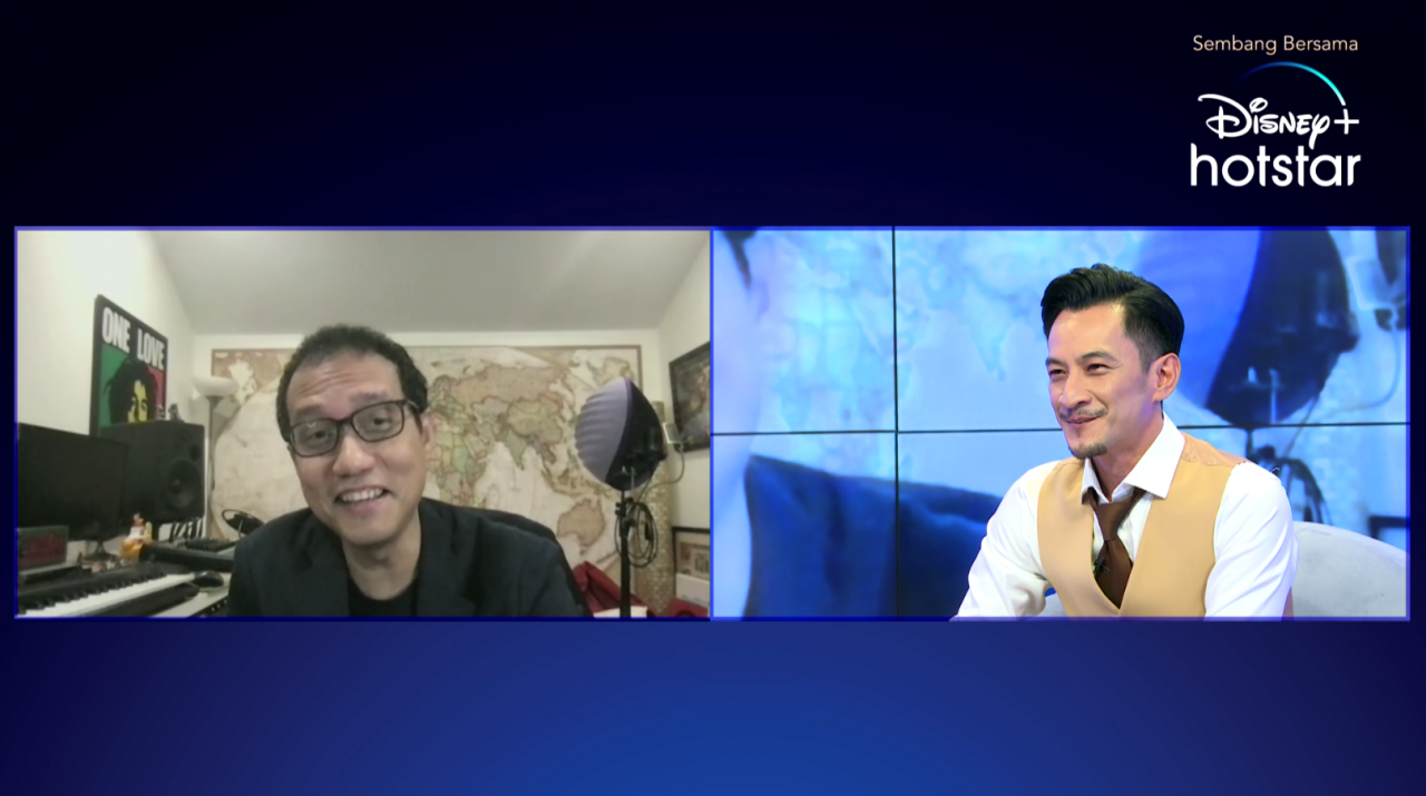 (L) Ahmad Izham Omar, Executive Director of Content & Creative of Disney+ SEA and Nazrudin Rahman, the MC of the virtual event. – Pic courtesy of Disney+ Hotstar