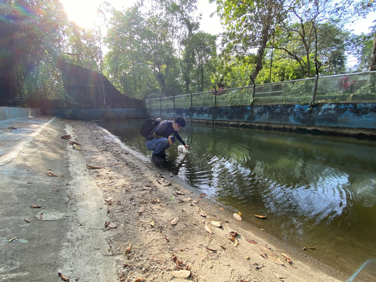 A Waterco staff tests the waters. - Pic courtesy of Waterco (Far East) Sdn Bhd