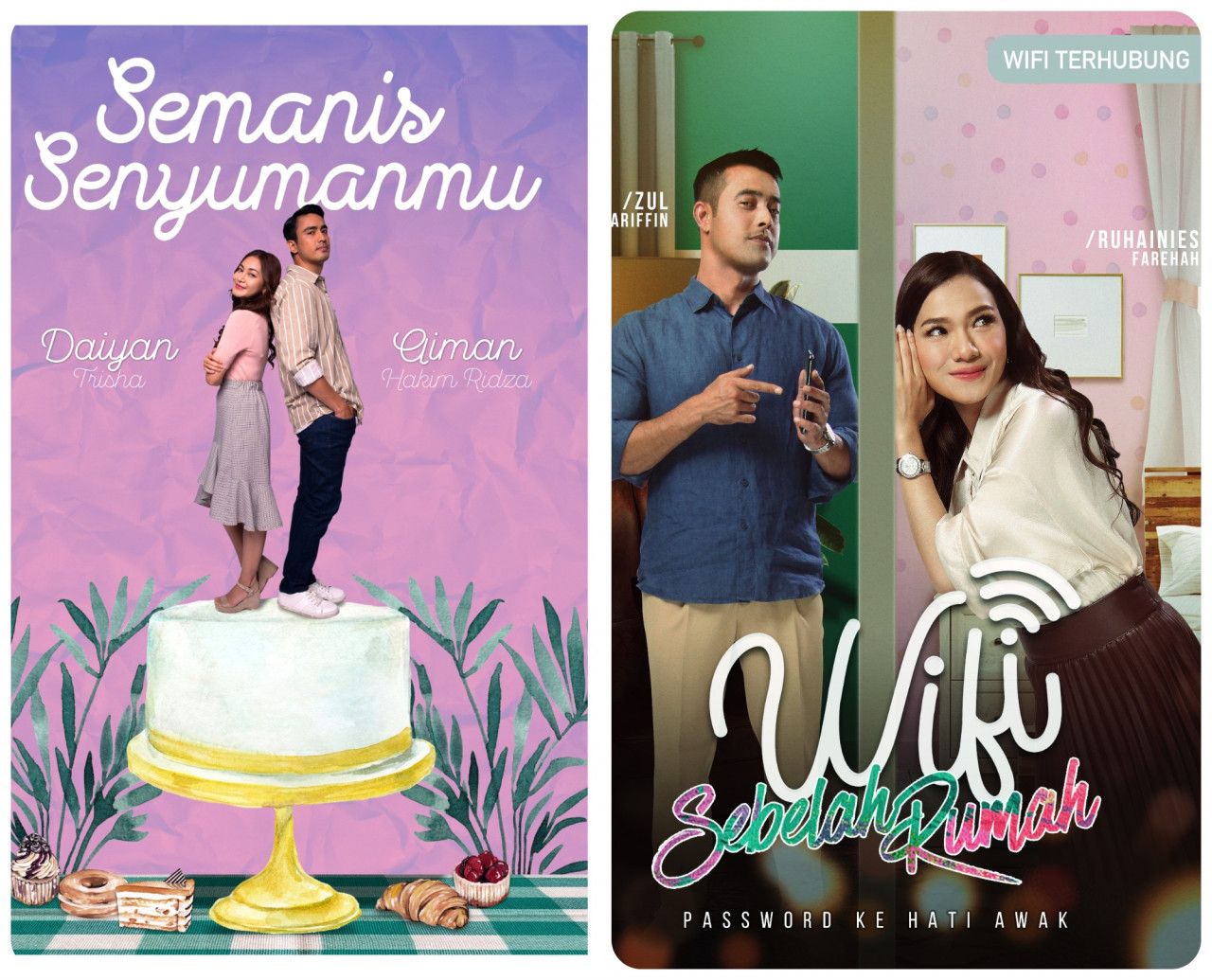 Semanis Senyumanmu’ and ‘Wifi Sebelah Rumah’ will start streaming June 25. - Posters courtesy of Disney+ Hotstar