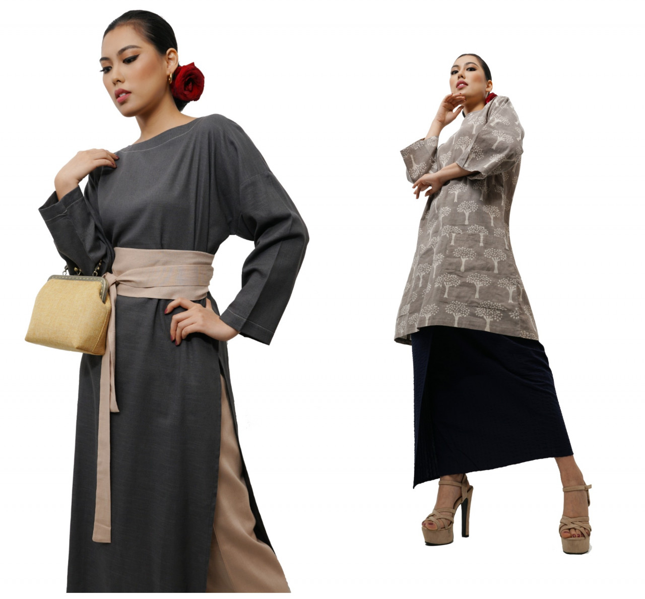 The Emerald Takiya Set (L) and the Ivanna Baju Kurung Set. - Pic courtesy of Lazada