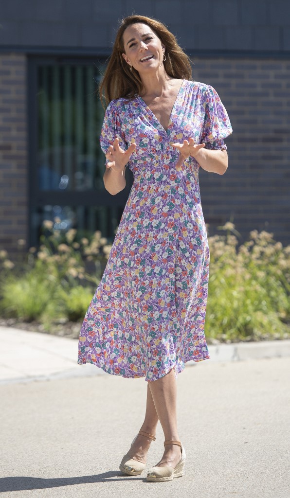 Kate Middleton in the now sold-out Mary Louise dress by Faithfull the Brand. – AFP pic, October 8, 2020