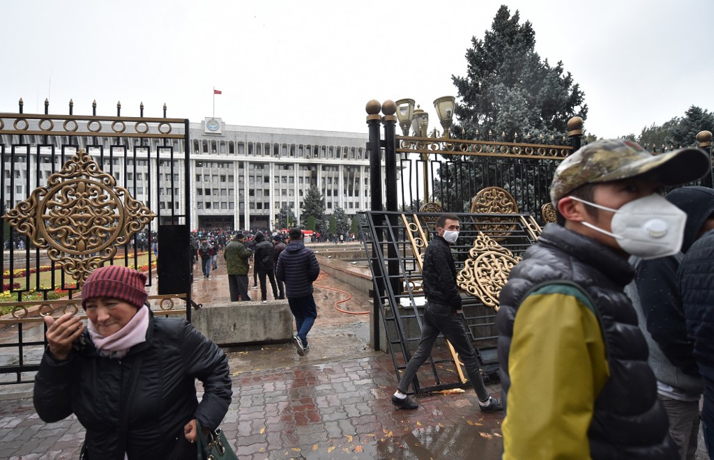 Kyrgyzstan was deep in political crisis today with its pro-Russian president insisting he was in control despite protesters capturing the seat of government and freeing his predecessor and nemesis following violent clashes with police. – AFP pic, October 6, 2020