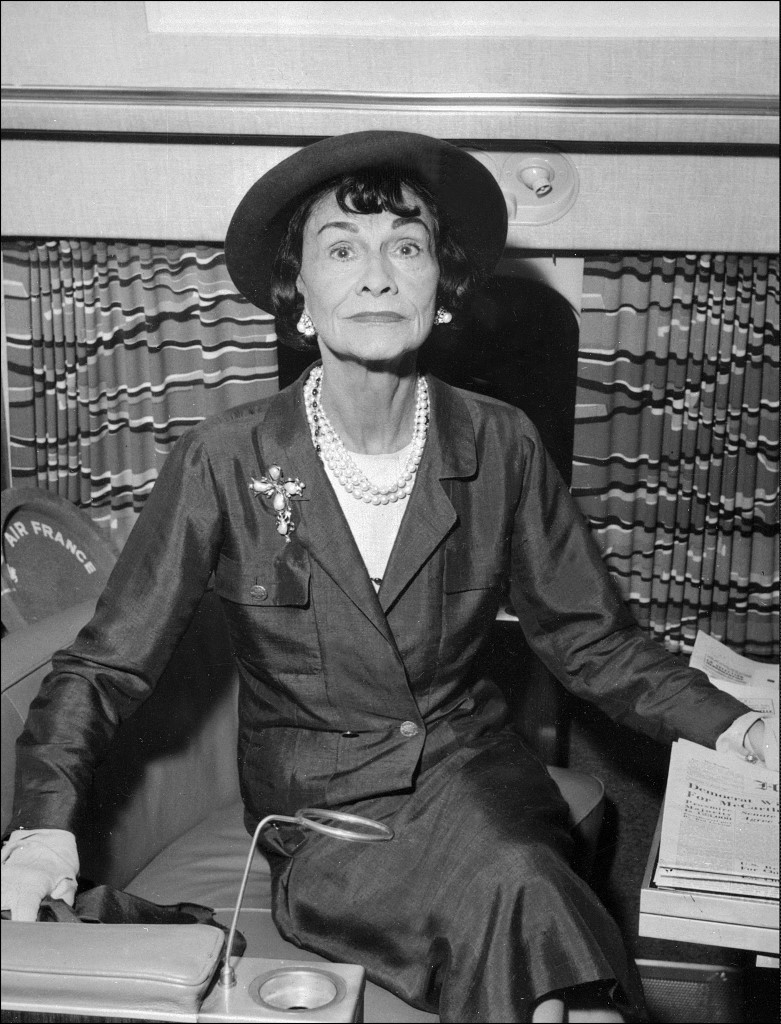 In this file photo taken on January 1, 1960 French fashion designer Coco Chanel poses onboard of a plane at Paris airport. – AFP pic