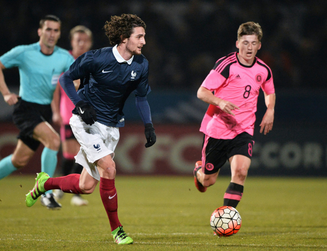 Vancouver Whitecaps' Ryan Gauld (right), seen here playing for Scotland, against France's midfielder, Adrien Rabiot, during the UEFA Euro 2017 U21 Championship qualifying football match in 2016