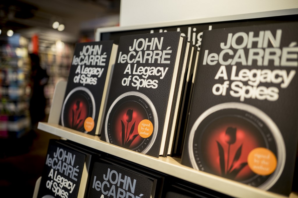 Copies of 'A legacy of Spies' a new novel by English author John Le Carre are on sale at a bookshop in central London on September 7, 2017. – AFP pic