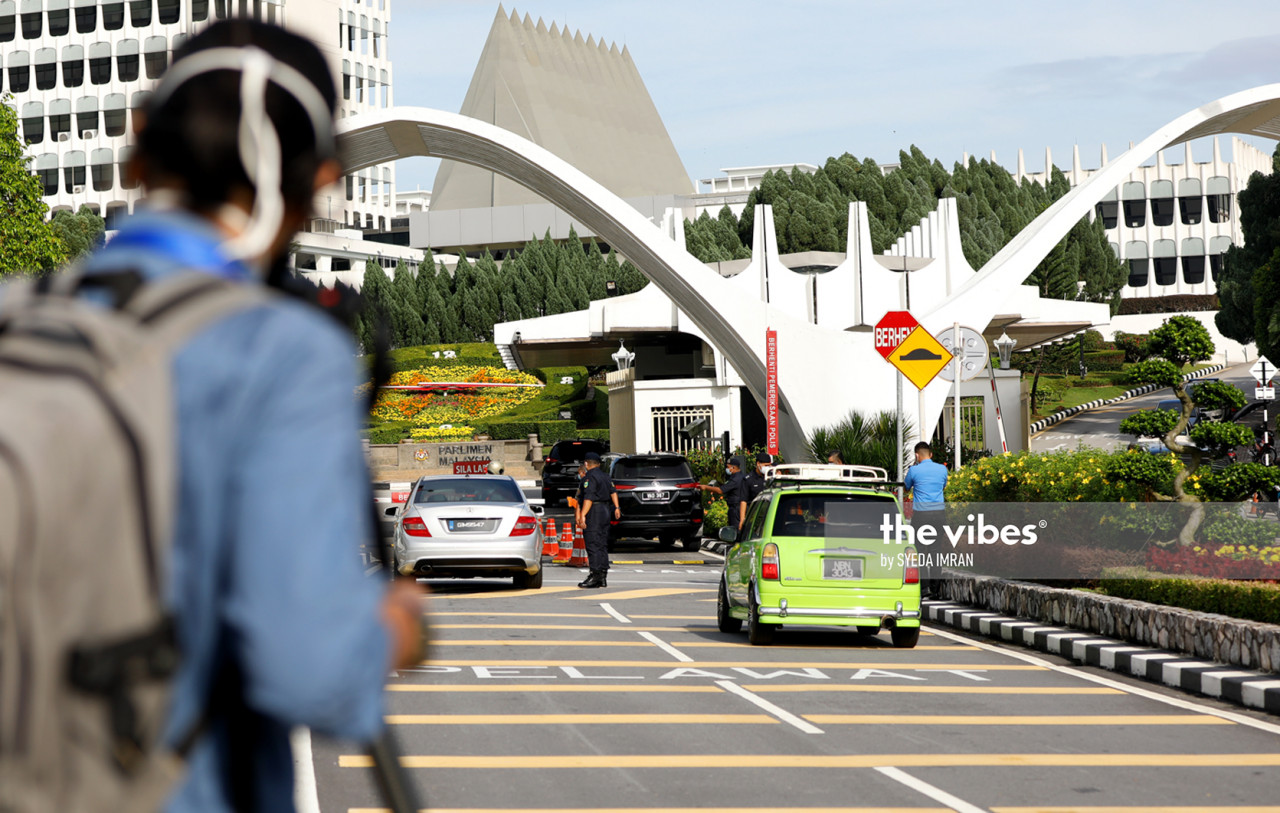 A videographer recording footage outside the Parliament building. – The Vibes pic, November 2, 2020