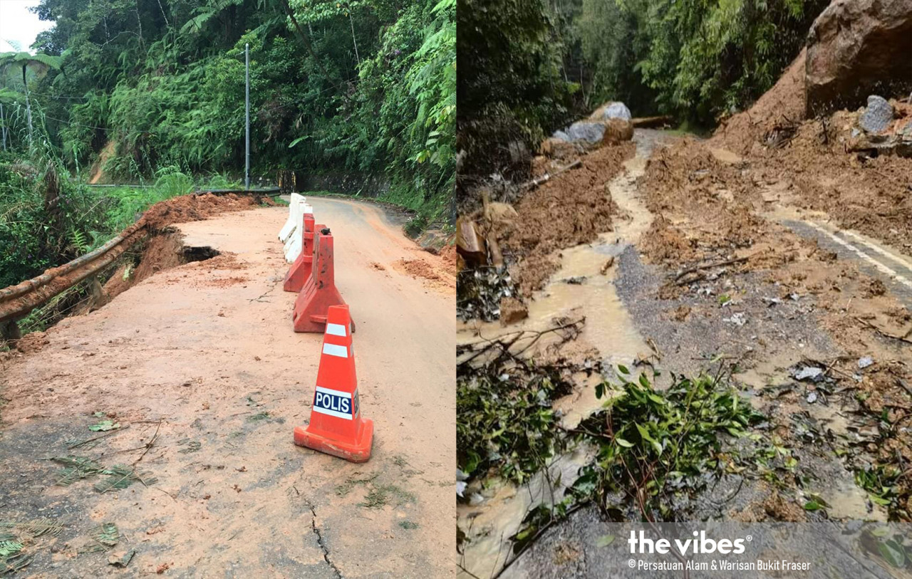 The latest landslides on Fraser’s Hill may have been caused by the felling of trees, says Raub MP Tengku Zulpuri Shah Raja Puji. – PAWBF pic, January 5, 2021