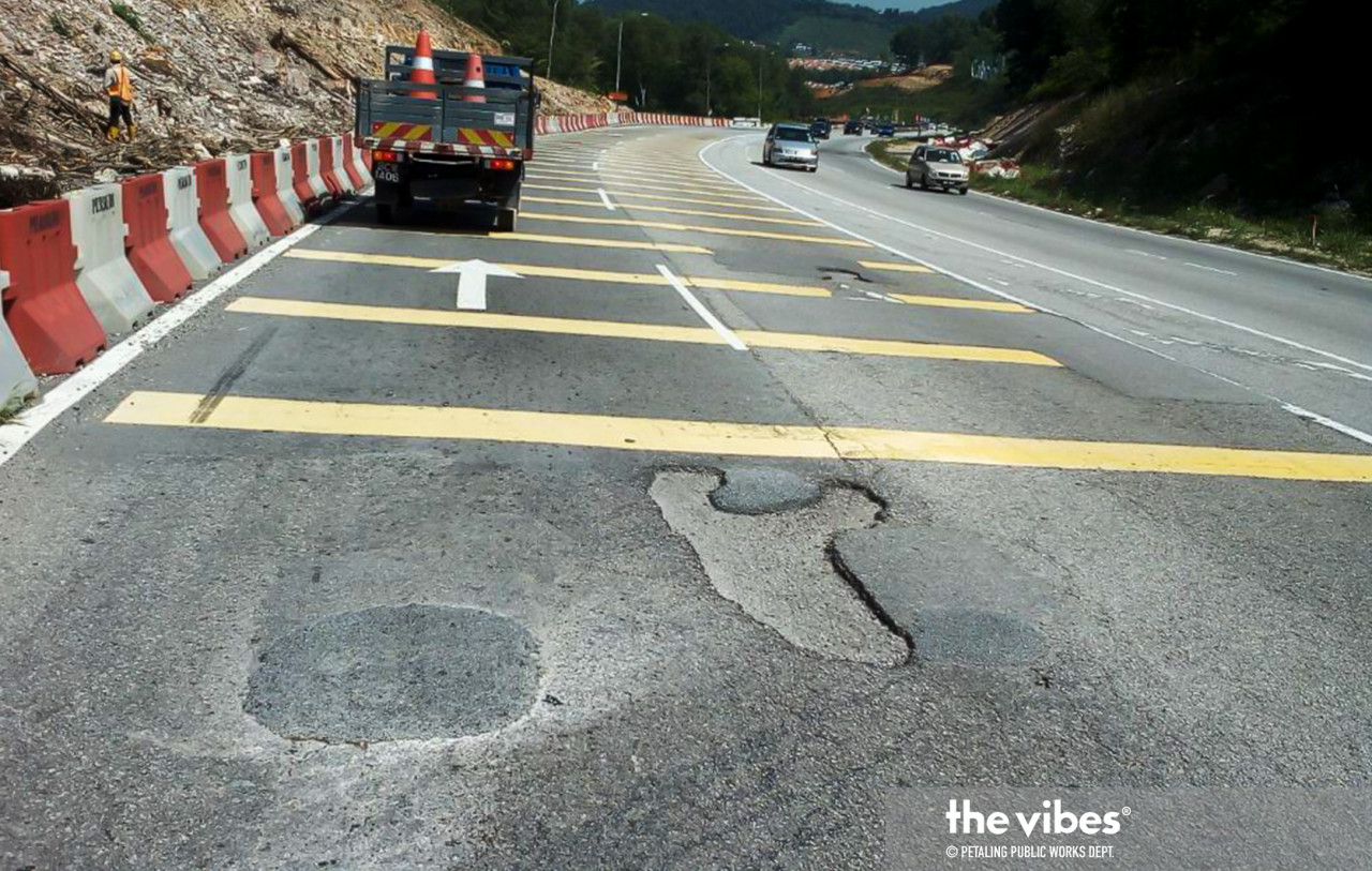 MBPJ and DBKL say special teams are in place to attend to complaints on potholes. – Petaling Public Works Dept pic, January 6, 2021