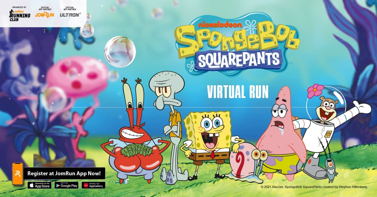 Nickelodeon’s Spongebob Squarepants Virtual Run will take place from December 2021 until February 2022