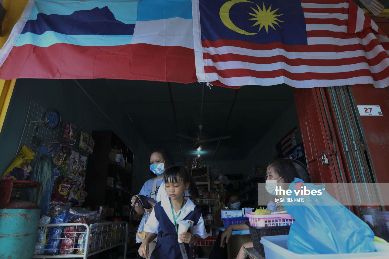 The Sabah flag along with the national flag was flown in shops around Pekan Kiulu before the state elections on September 26, 2020. - The Vibes pic, Oct 1, 2020