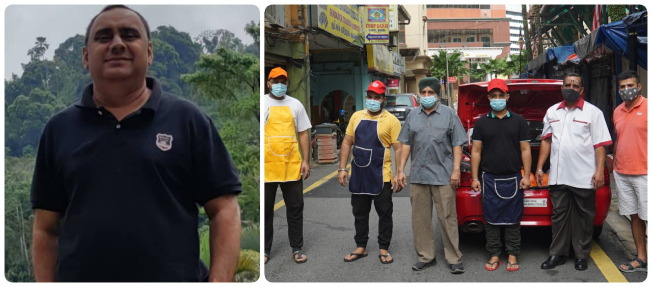[Left pic] Jasvinder Singh, [right pic] Bhoopender Singh (third from left) and Delbir Singh (second from right) with their team of volunteers. – Pic courtesy of ARC Rhinowrites