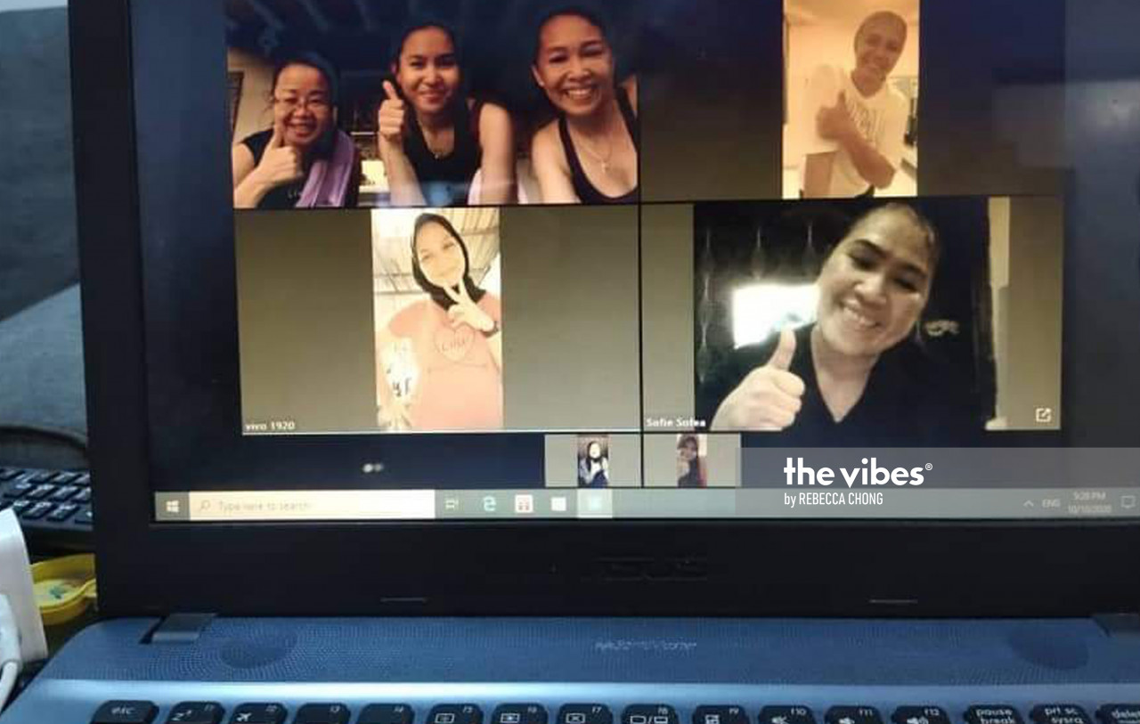 Fe and participants of her virtual fitness class. – The Vibes, October 15, 2020