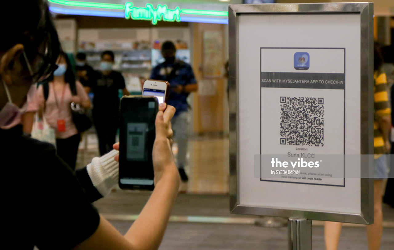 Registering with the MySejahtera app at stores and eateries is part of the new norm in the age of Covid-19. – The Vibes file pic, November 22, 2020