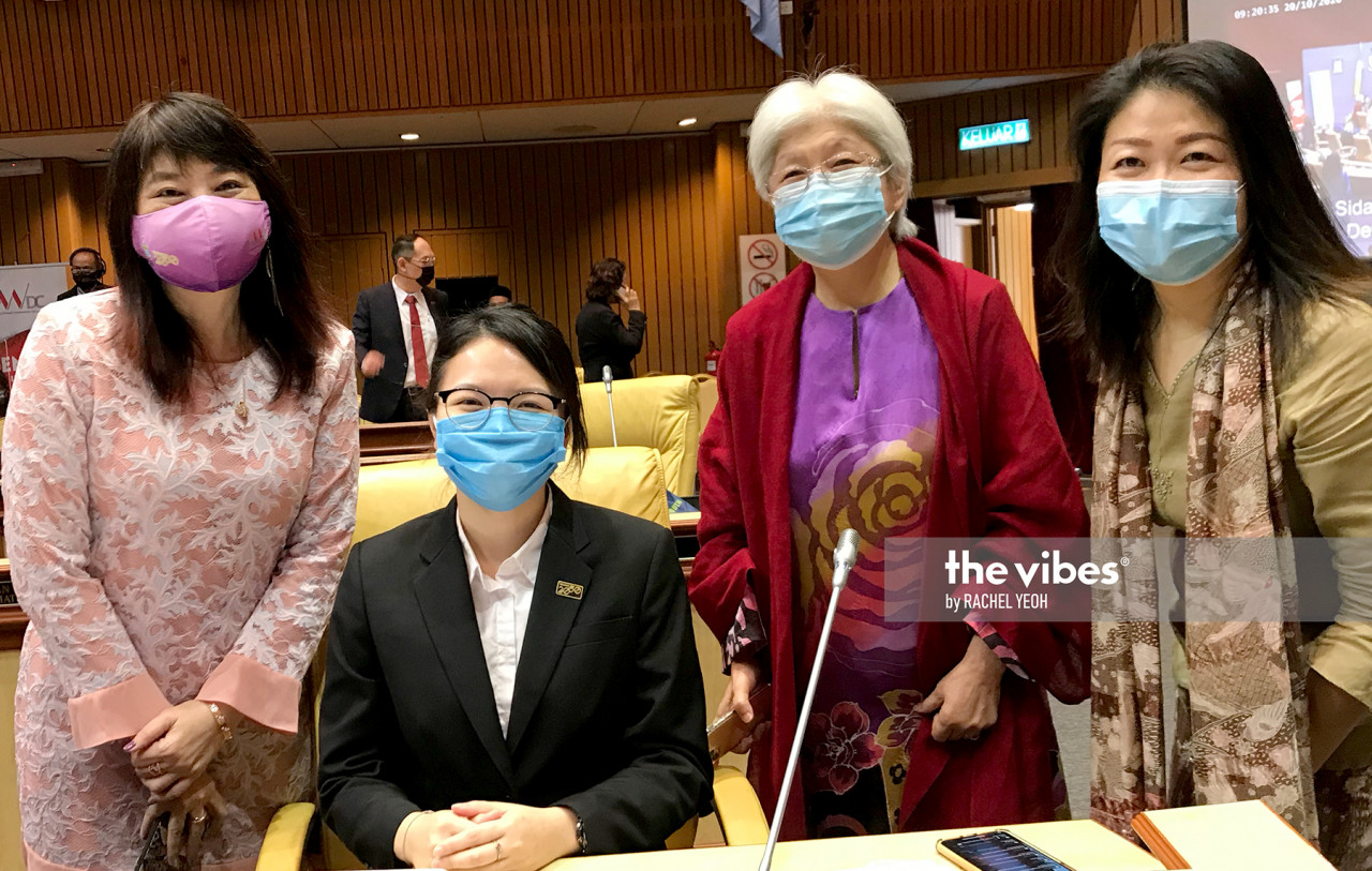 From L-R: Senator Lim Hui Ying, 'Chief Minister' of the day Tan Hooi Peng (Connie), Penang exco for social development Chong Eng, and Sungai Pinang assemblyperson Lim Siew Khim. – RACHEL YEOH/The Vibes pic, October 20, 2020