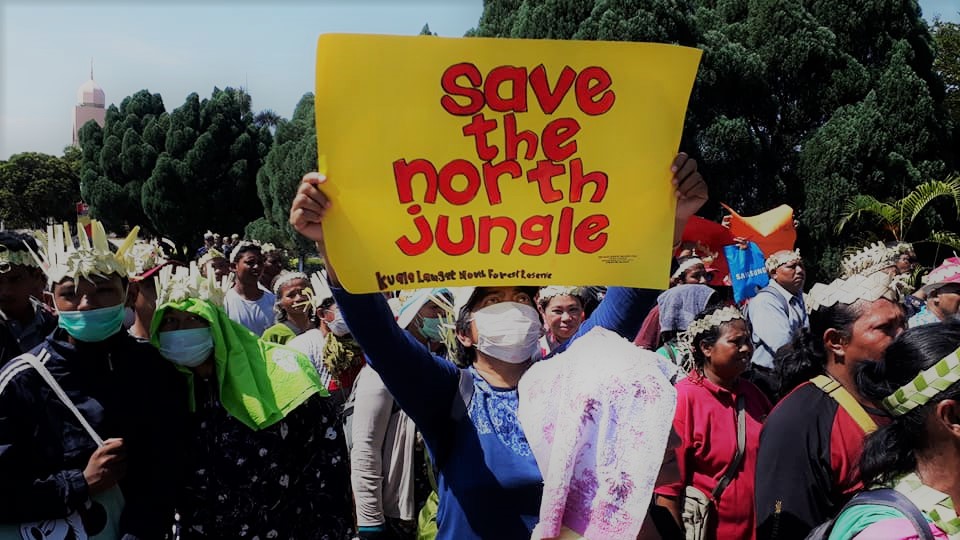 Orang Asli protesting against the Selangor government’s plan to clear and develop part of the Kuala Langat North Forest Reserve. – Facebook pic, October 7, 2020