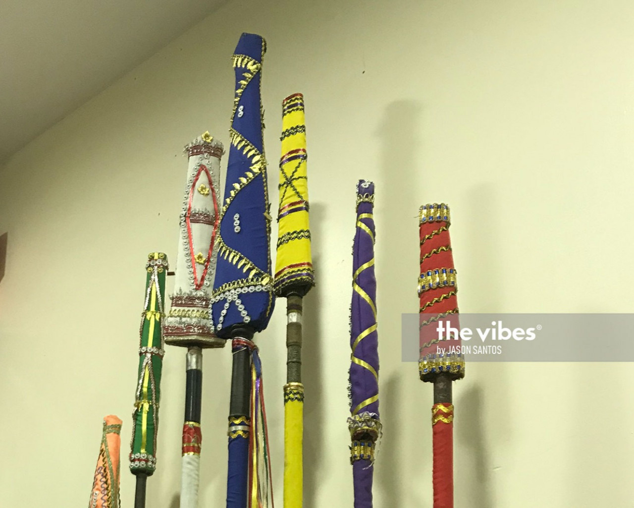 The collection of Bujaks (spears) in Bryan’s collection. – JASON SANTOS/The Vibes, December 5, 2020