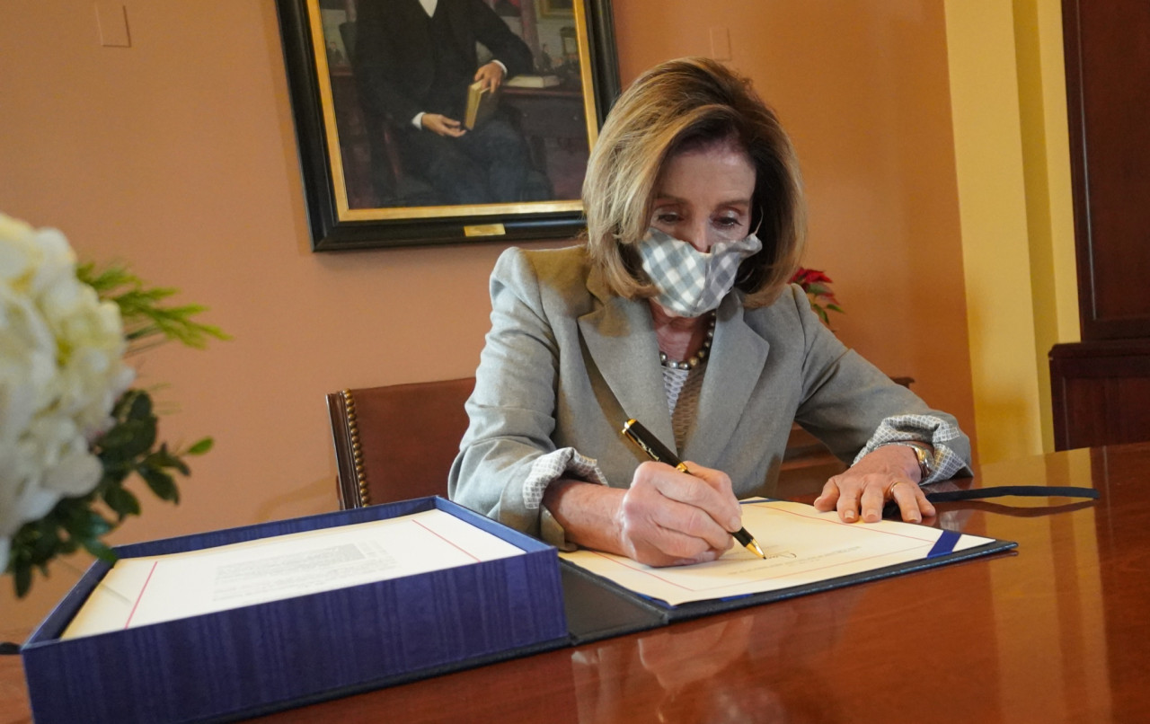 President Donald Trump's veto has incited criticism from several political leaders, including Democratic House Speaker Nancy Pelosi, who says his decision ‘undermines the will of Congress’. – Twitter pic, December 24, 2020