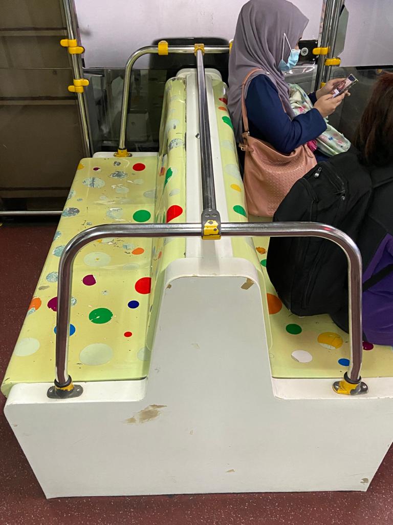 There are no clear markings on the monorail's train car seats or the floor to ensure social distancing, and it is unsure how regularly the handrails are disinfected. – Reader pic, January 19, 2021