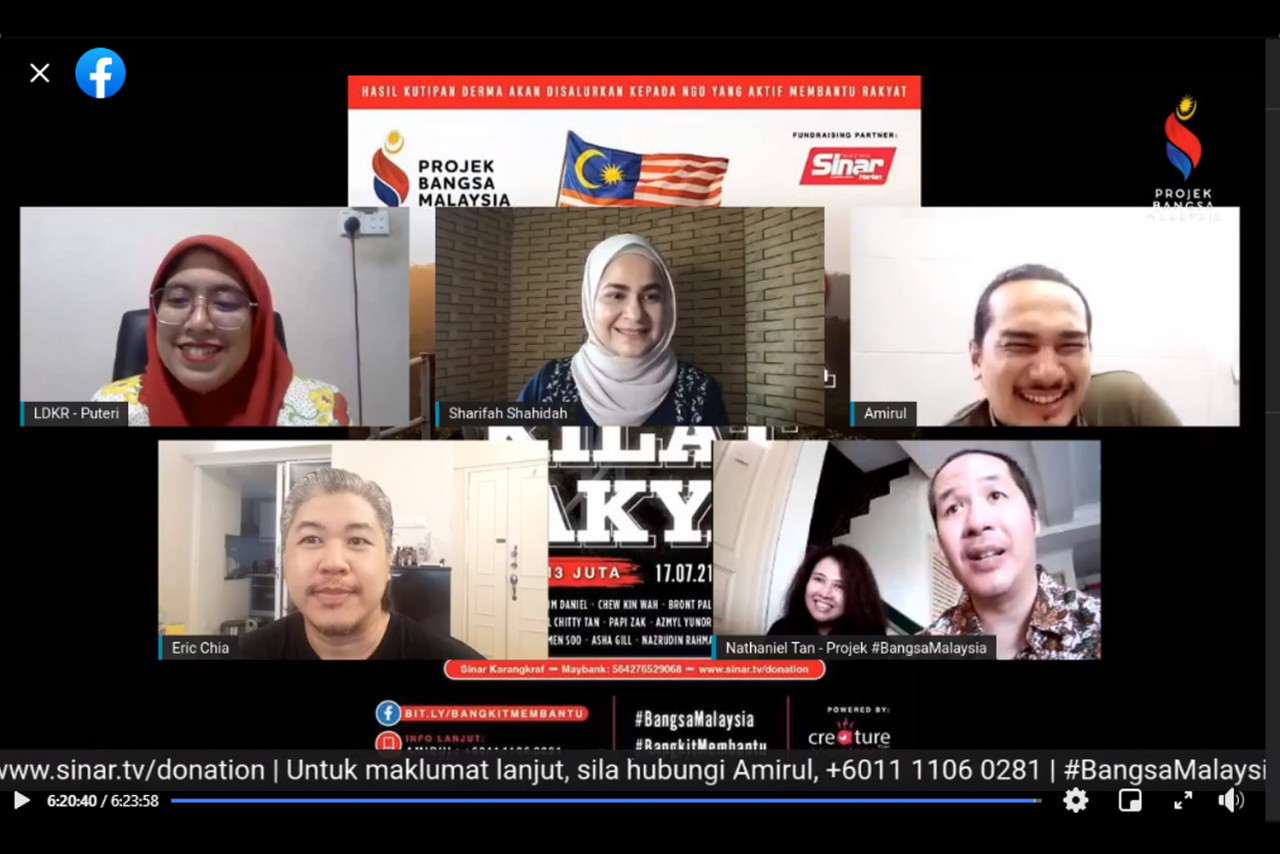 The relieved faces of some of the participants at the end of the concert. – Projek Bangsa Malaysia Facebook screenshot, July 17, 2021