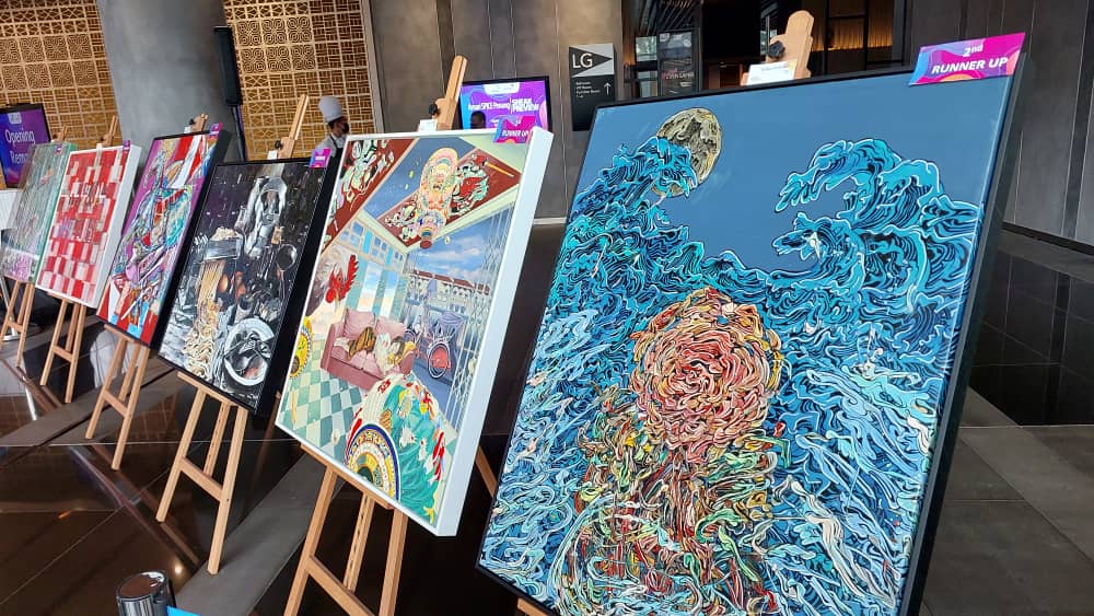 The paintings that would be displayed in Amari Spice Penang has been showcased to approximately 200 guests in an event. – IAN MCINTYRE/The Vibes pic, August 21, 2022