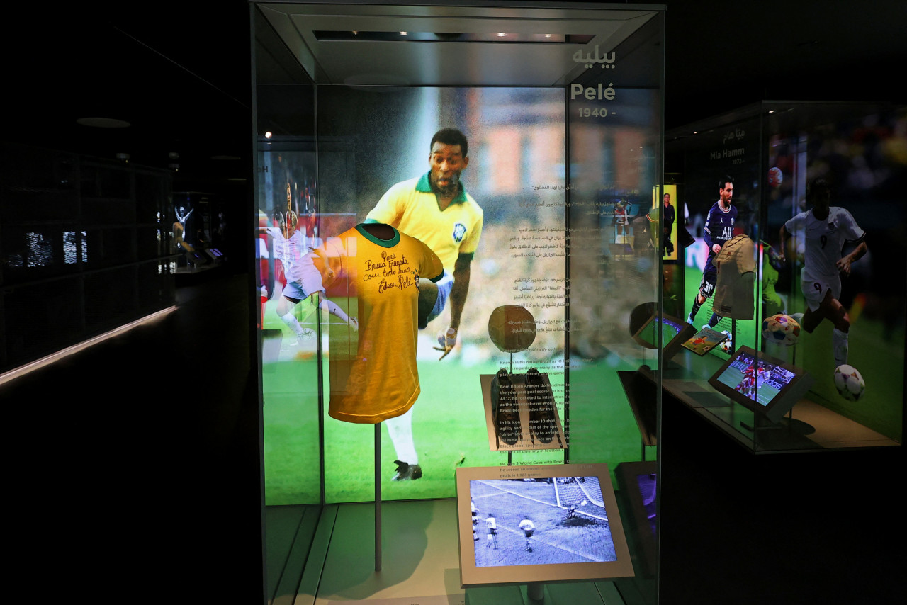 The 17,000 objects housed within the 3-2-1 Qatar Olympic and Sports Museum includes (pictured from top) gloves worn by late boxing giant Muhammed Ali, a Ferrari driven by Formula One champion Michael Schumacher and a shirt worn by Brazilian football legend Pele. – AFP pic, March 31, 2022