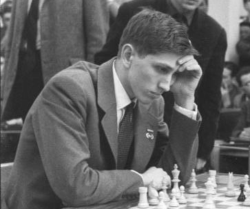 Bobby Fischer crowned the 11th World Chess Champion. Wiki pic