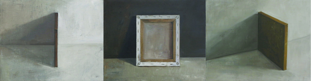 Empty in Triptych, 2015 (oil on linen, 114.3cm x 25.4cm) – Pic courtesy of Segaris Art Centre