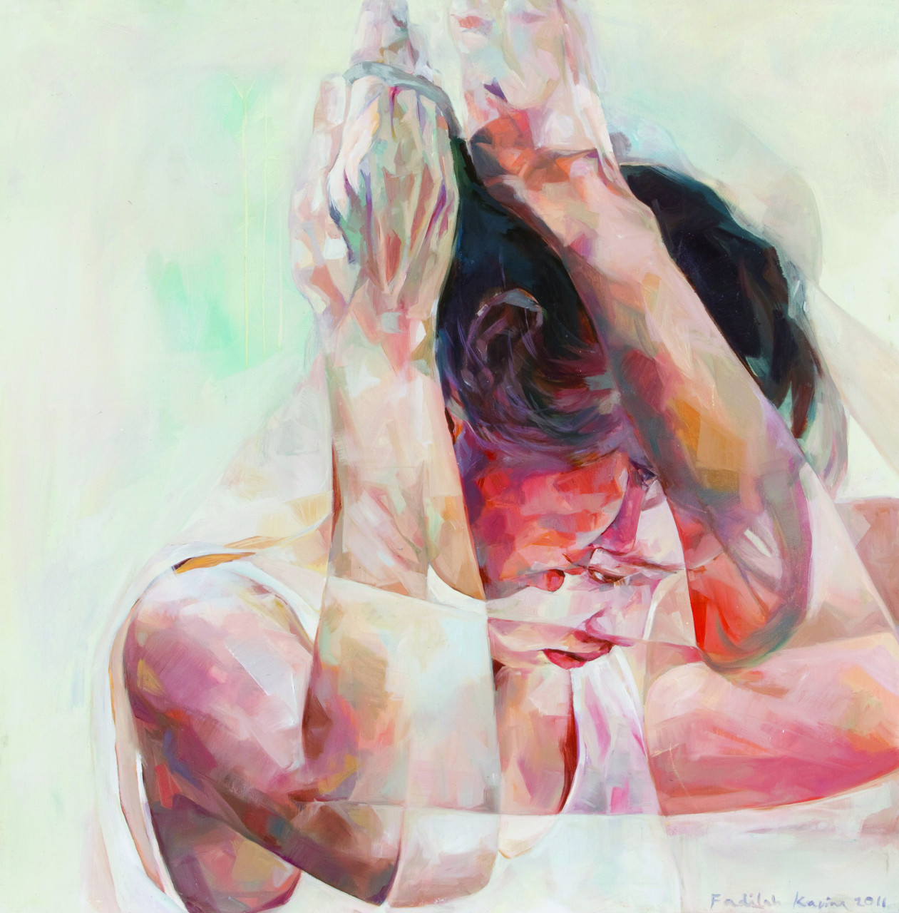 'Second Thought III', 2011 (oil on canvas, 122 x 122cm) – Pic courtesy of Segaris Art Centre