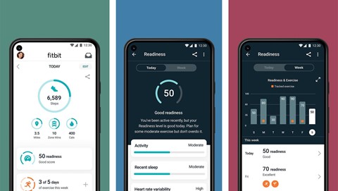 The Fitbit Premium’s Daily Readiness app experience showcases what users will see in their Today screen, on a good readiness day and in a week-over-week view