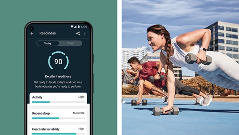 The Fitbit Premium’s Daily Readiness app experience showcases what you may see with a High Readiness Score to guide you to action for an ‘All Out’ day