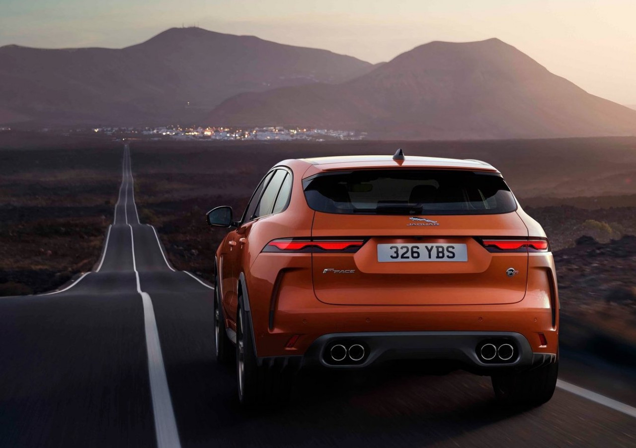 A view of the rear of the 2020 F-Pace SVR. – Pic courtesy of Jaguar Land Rover