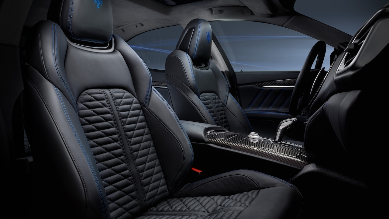 Luxurious seats in the Maserati Ghibli Hybrid. – Pic courtesy of Maserati Global, October 29, 2020