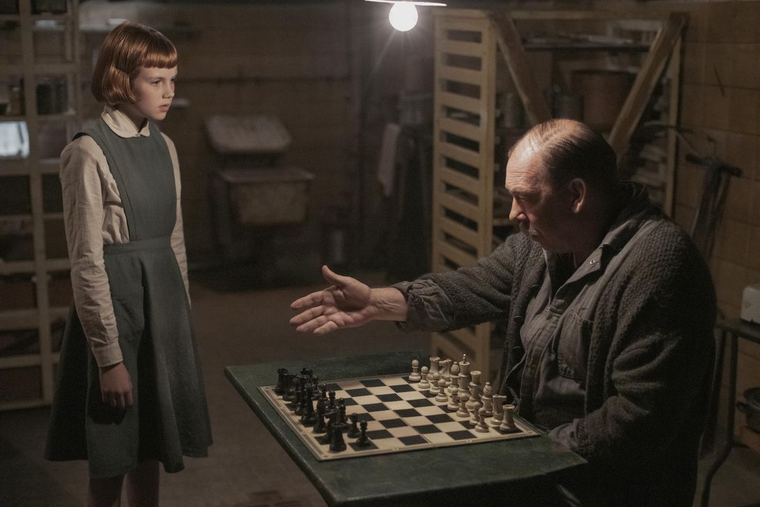 Mr Shaibel, Beth's first chess mentor. Netflix pic