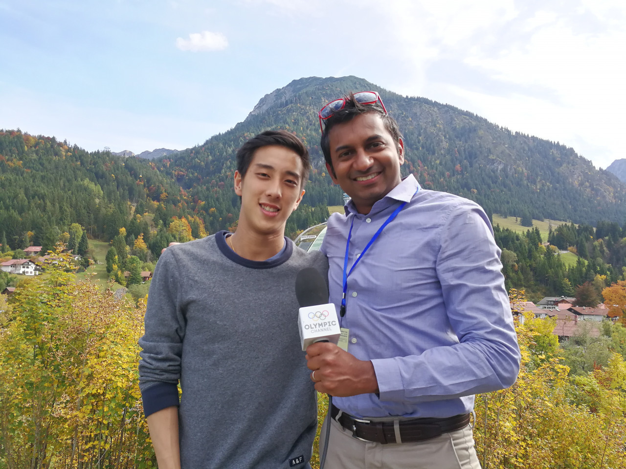 The writer seen here interviewing Julian Yee after he became the first Malaysian figure skater to qualify for the Winter Olympics in Germany