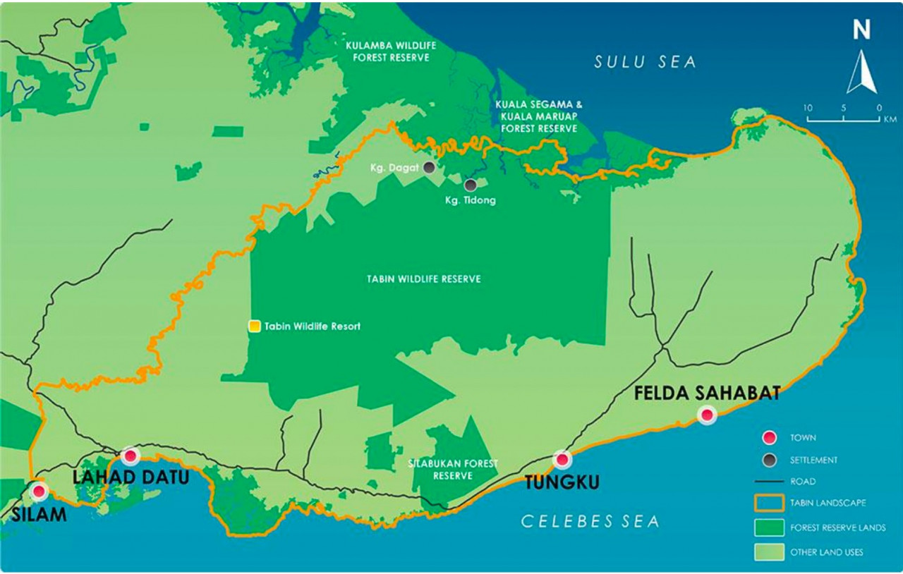 Map by WWF-Malaysia showing the Tabin and Silabukan wildlife reserves and the Tungku area, where an electric fencing project is underway to reduce elephant-human conflict. – WWF-Malaysia pic, June 27, 2023