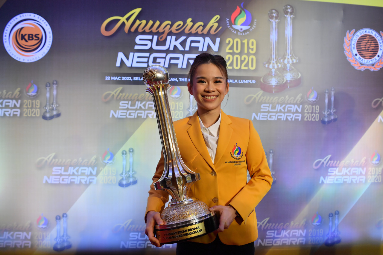 Wushu exponent Tan Cheong Min was named National Sportswoman at the 2019/2020 National Sports Awards. – Bernama pic, March 22, 2022.