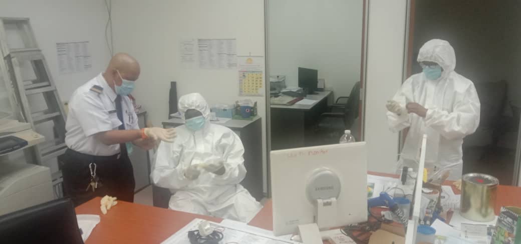 Sanitisation works being carried out in Wisma MCA after a Covid-19 case was detected. – Facebook pic, January 1, 2021