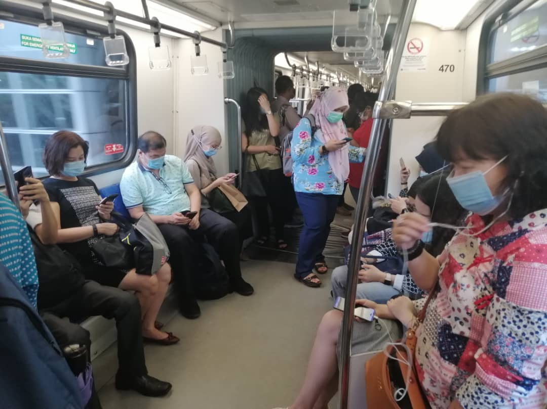 No social distancing whatsoever inside the carriages, especially during peak hours. – AZIM IDRIS/The Vibes, October 8, 2020