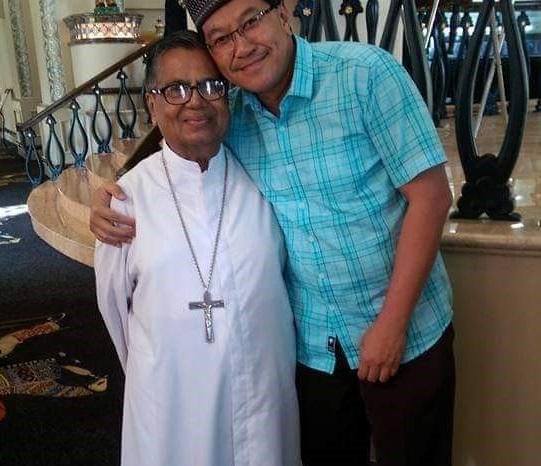 Cardinal Soter Fernandez with his godson, Dr Amir Farid Isahak. – October 31, 2020